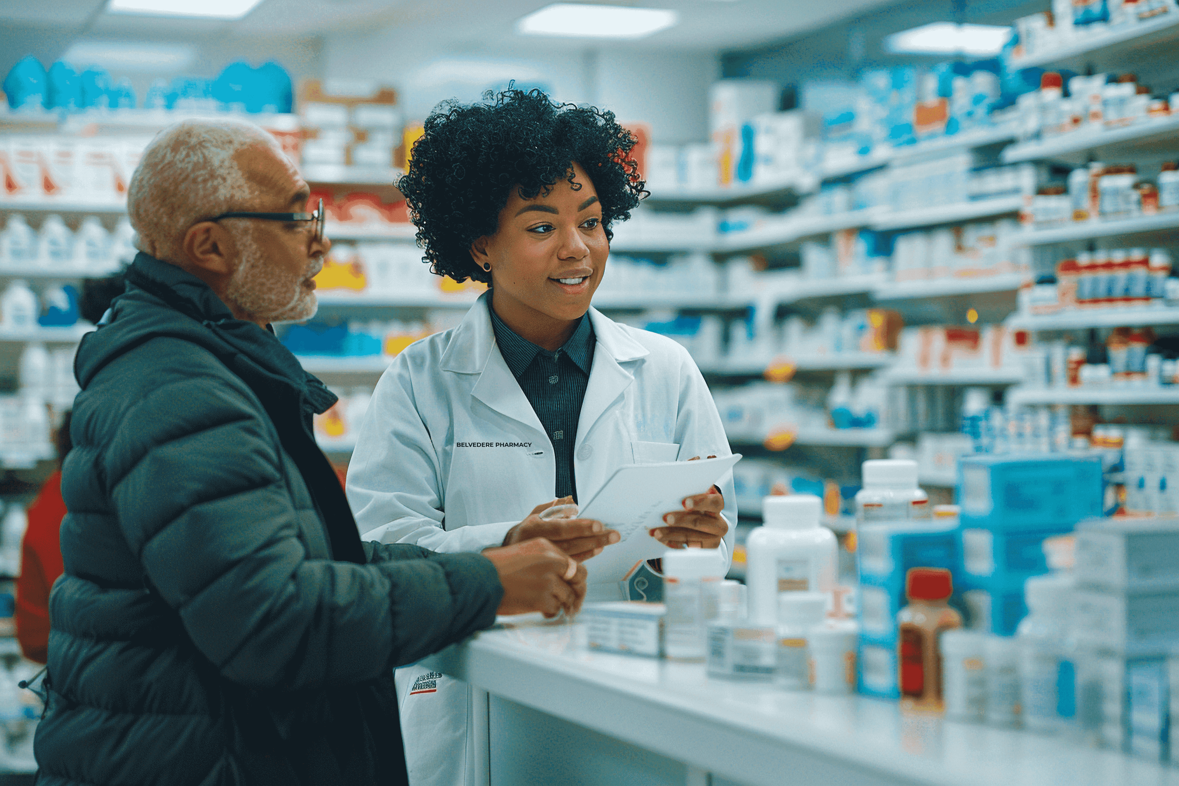 Community pharmacy team providing local healthcare